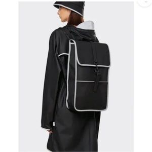 RAINS NWT reflective black backpack unisex